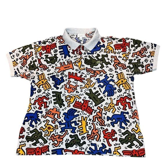 NWOT Lacoste x KEITH HARING XL Mens Allover Figures Special Edition Polo Shirt - Picture 1 of 14